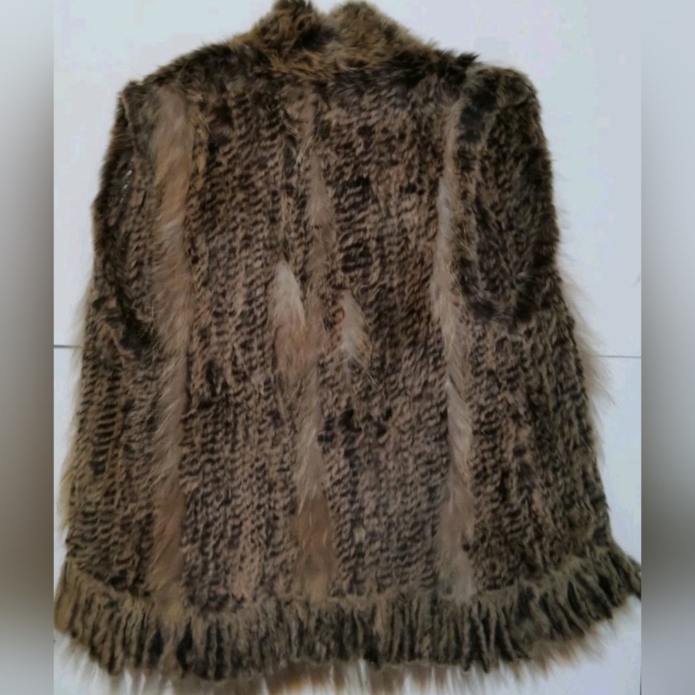 ADORE Rabbit Racoon Fur Vest Size S. - Picture 3 of 9